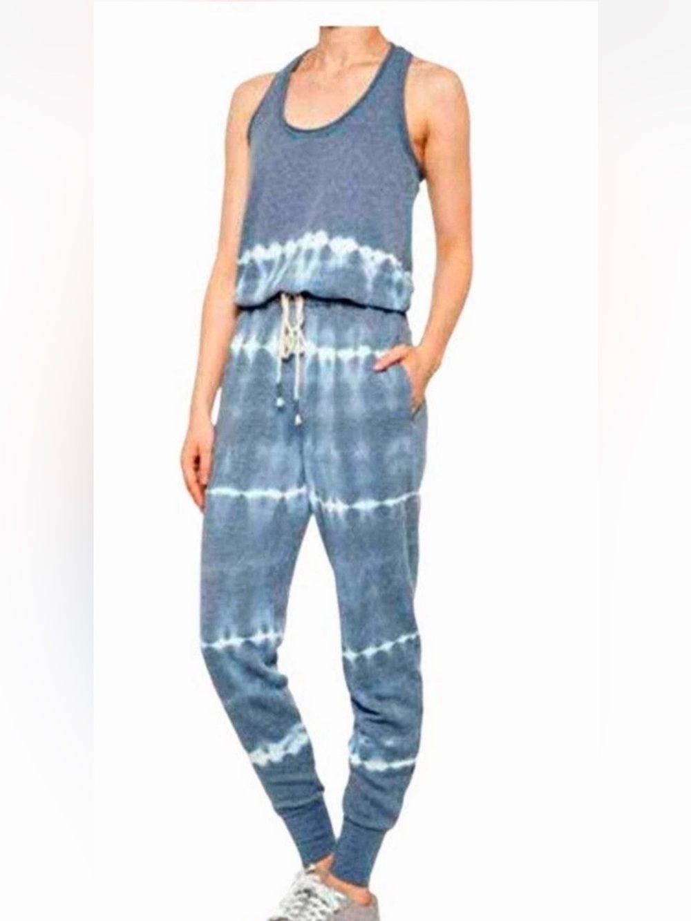 NWT Young Fabulous & Broke Eberhardt Blue/Grey Tie-Dye Jumpsuit. Women’s  Medium